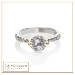 Anello Solitario a gradazione due griffe| Gioielli De Nobili